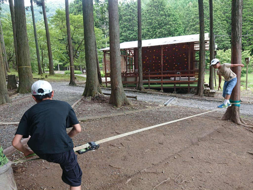 スラックライン　無料　兵庫県丹波市『森のひととき』子連れキャンプ　ファミリーにおすすめ！