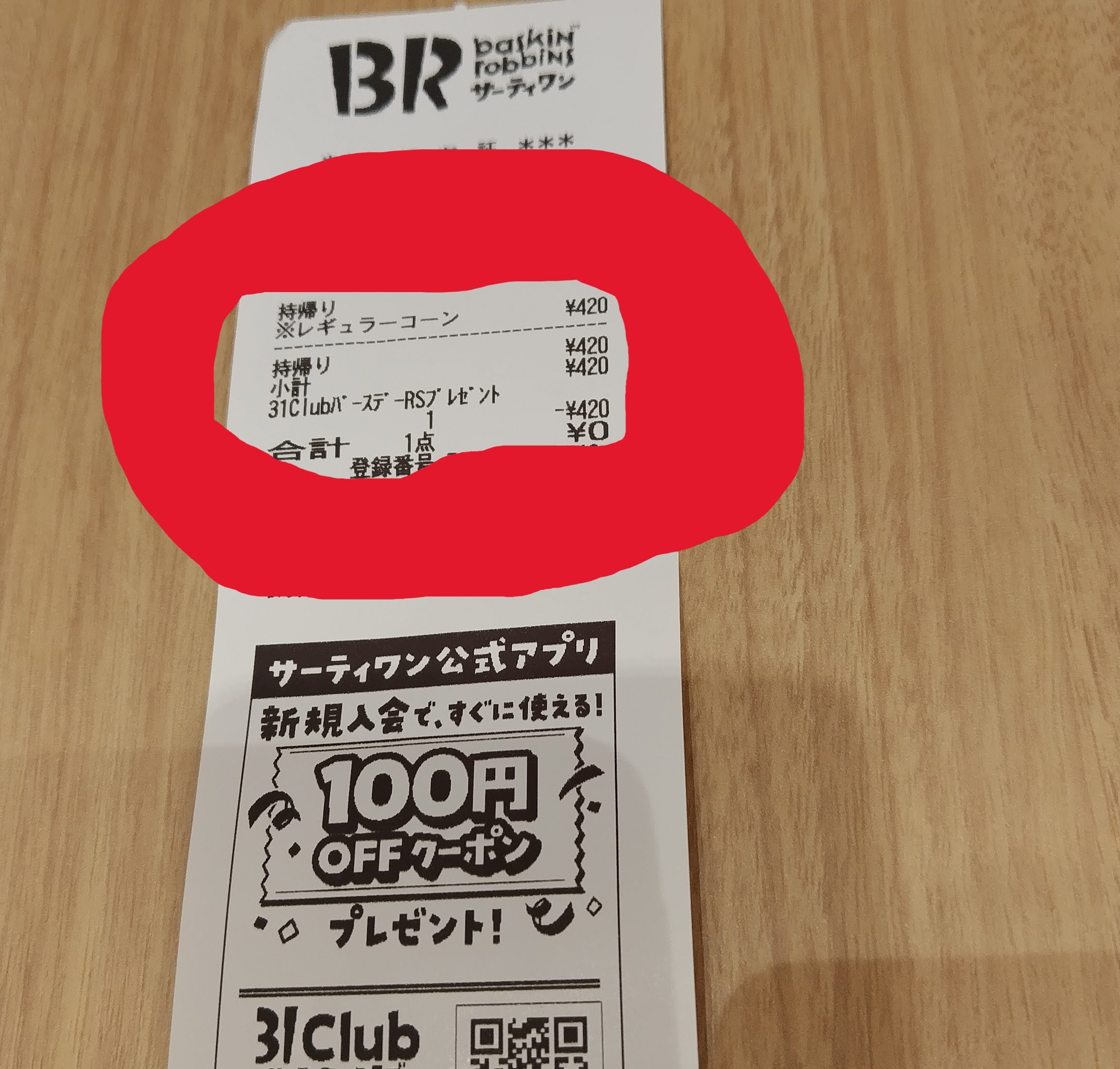 お得　サーティワンアイス　お誕生日　無料　クーポン　31